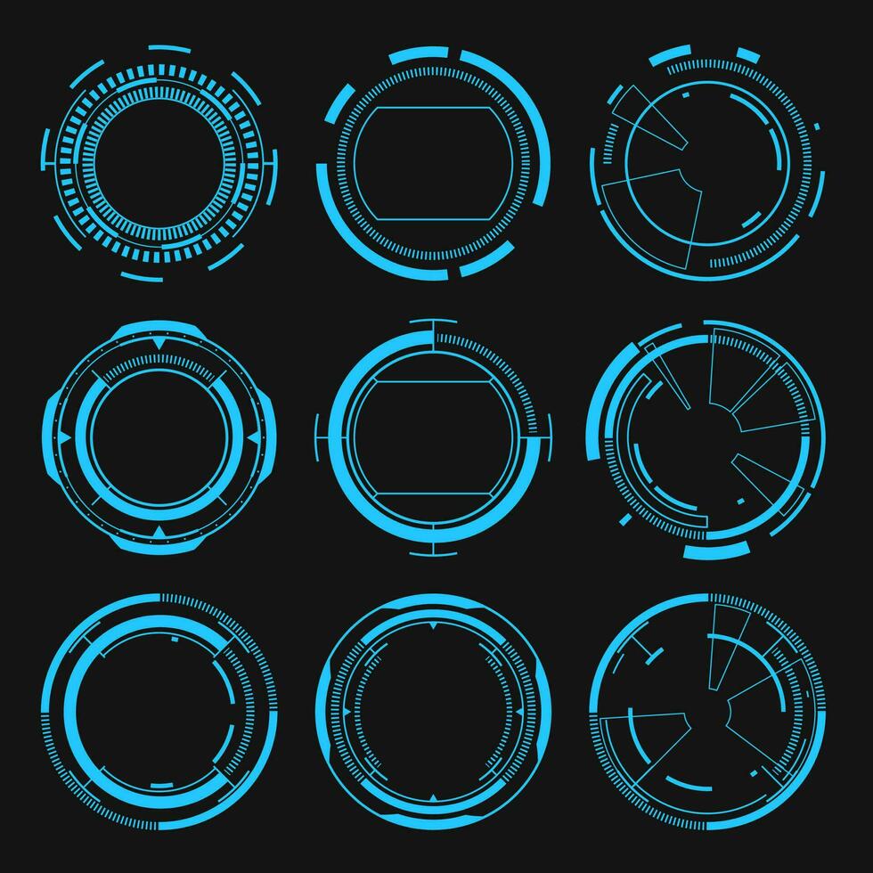 vektor trogen cirkel element. hud fokus sci-fi cirkulär design.