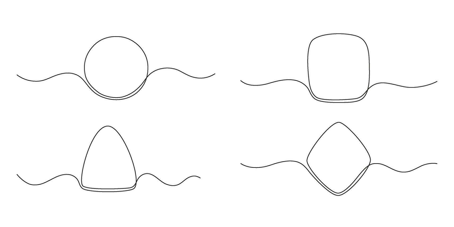 Platz Rahmen kontinuierlich einer Linie Zeichnung. Rand freihändig Single Linie Hand gezeichnet Stil zum zitieren, Meinung, Vorstellung. Dekoration gestalten mit Kopieren Raum. Vektor Gliederung Illustration