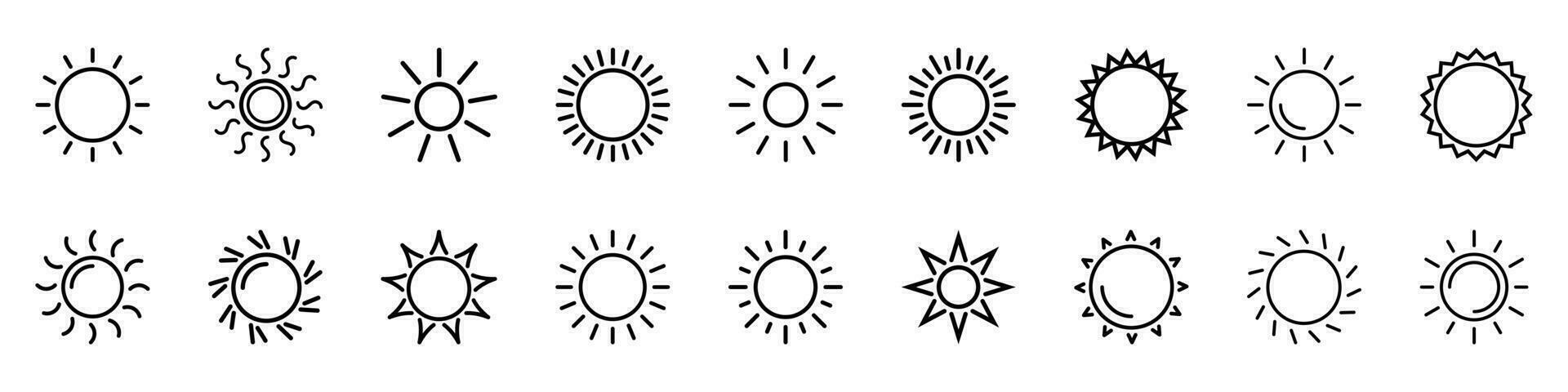 Sol ikon vektor isolerat, Sol symbol.