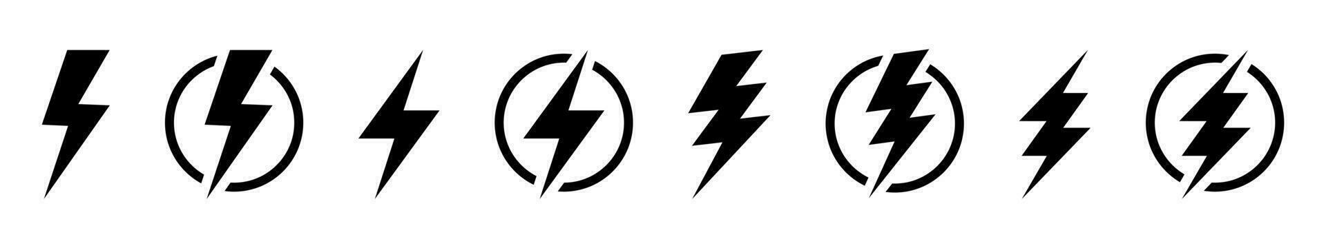 mode blixt- bult ikon. elektrisk kraft symbol. kraft energi tecken, vektor illustration