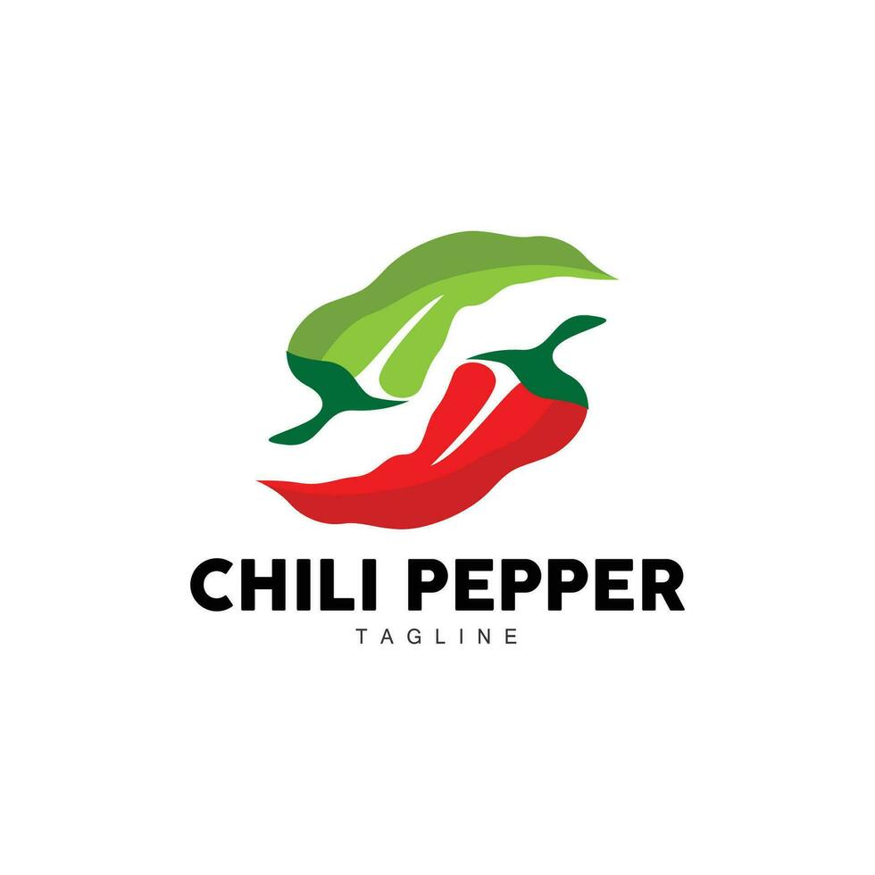chili logotyp, och kryddad röd chili, trädgård växter vektor, silhuett illustration symbol vektor