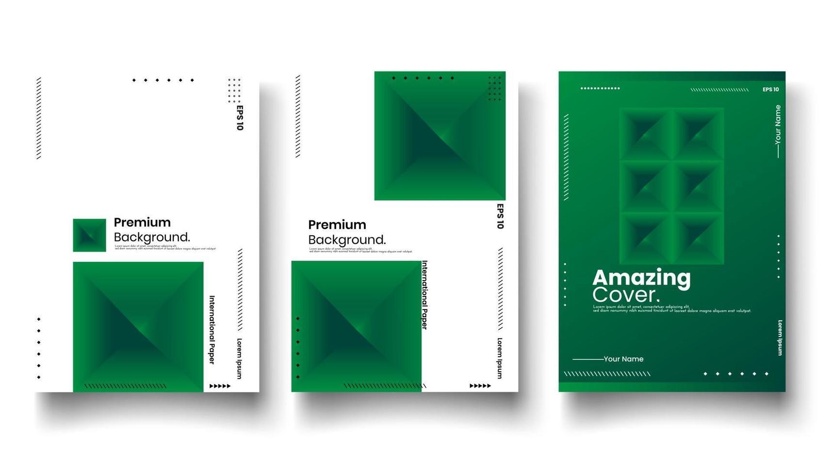 Cover Design Template Set mit abstrakten Linien modernen unterschiedlichen Farbverlauf Stil auf Hintergrund vektor