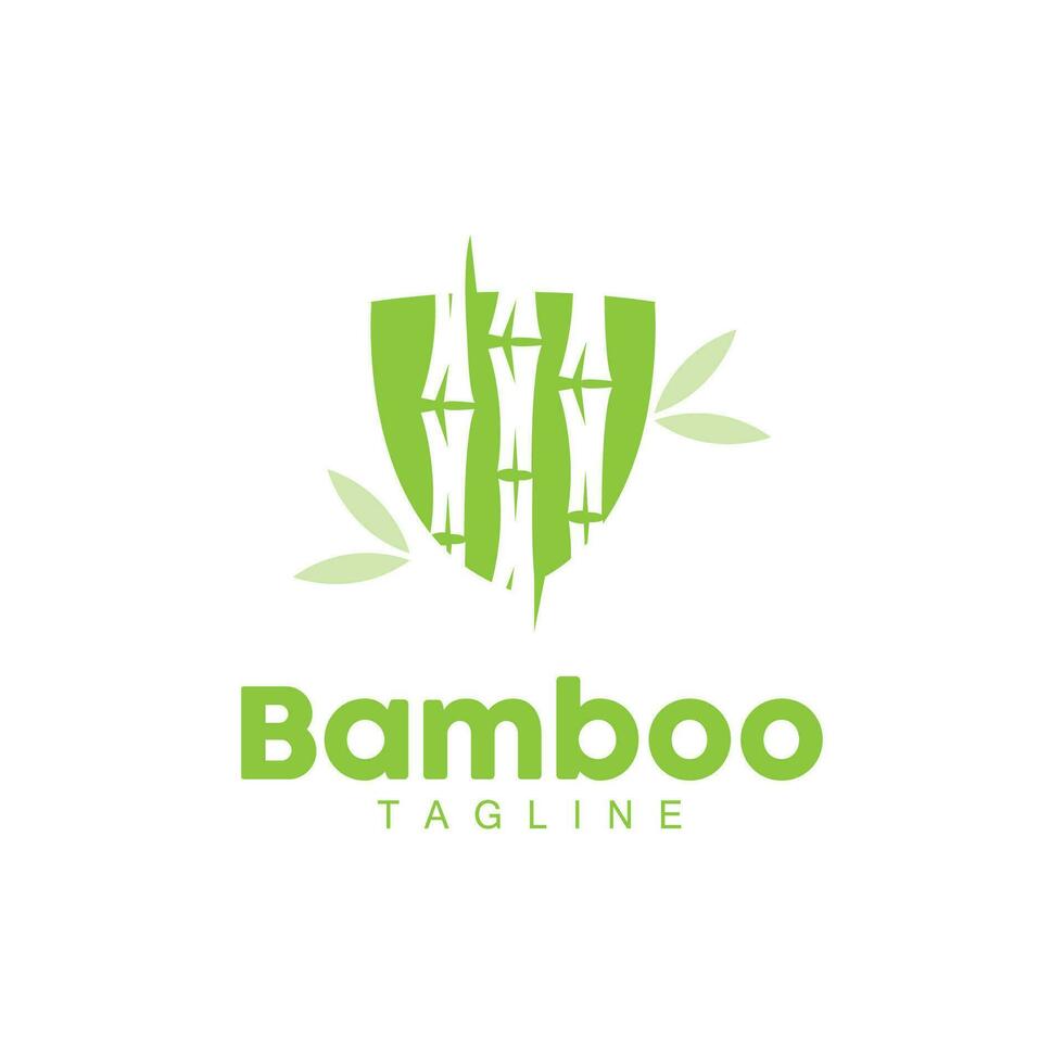 bambu logotyp, panda mat grön växt vektor, enkel minimalistisk design, illustration element mall vektor