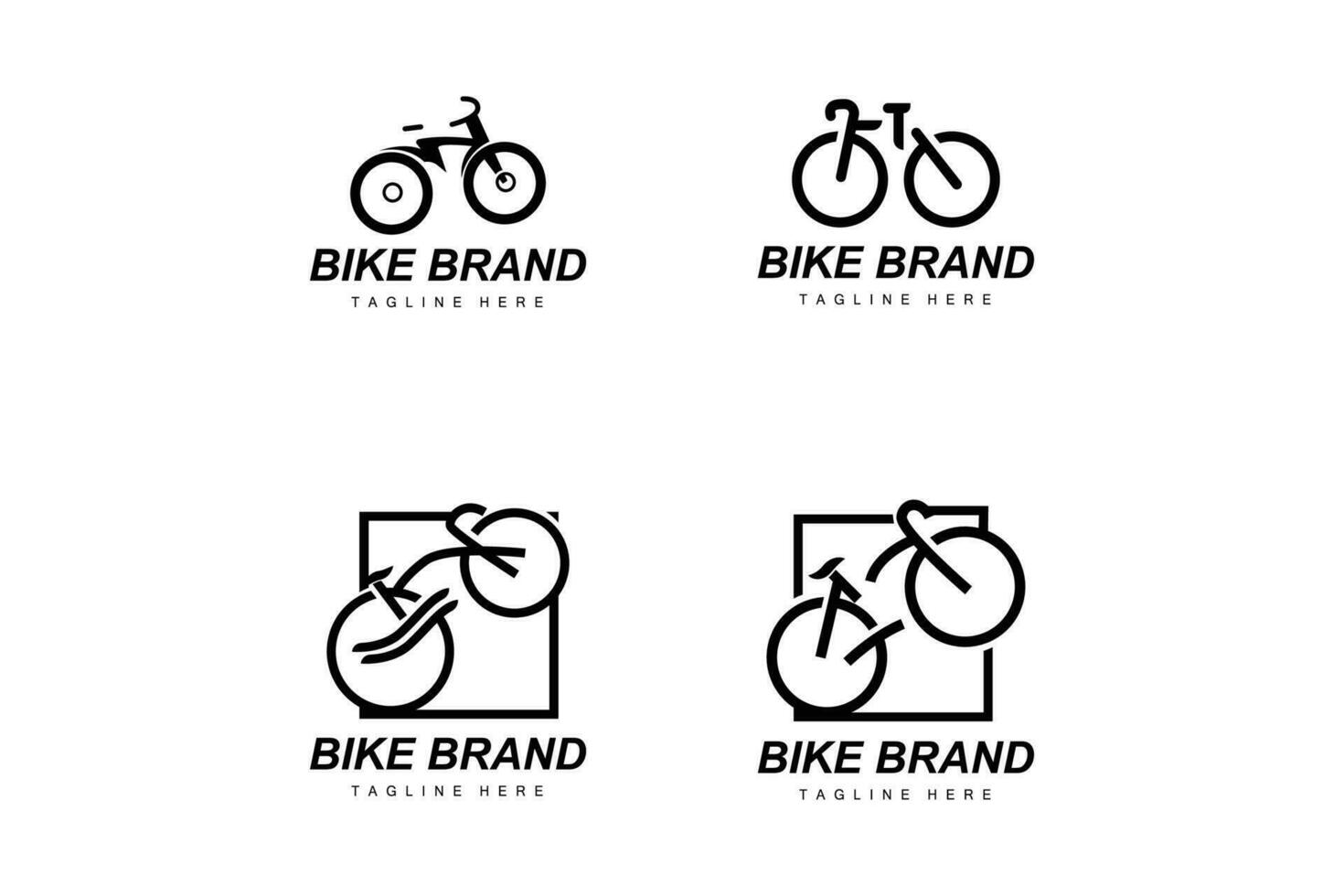 Fahrrad Logo. Fahrrad Sport Ast Vektor, einfach minimalistisch Transport Design, Vorlage, Silhouette vektor