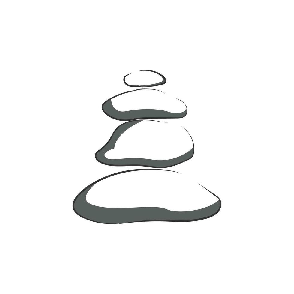 sten logotyp, vektor zen meditation sten balans lugn, yoga minimalistisk enkel design, silhuett illustration