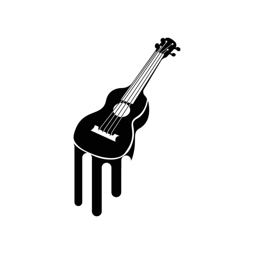 Gitarre Logo, Ukulele Musical Instrument Vektor, einfach Silhouette Design vektor