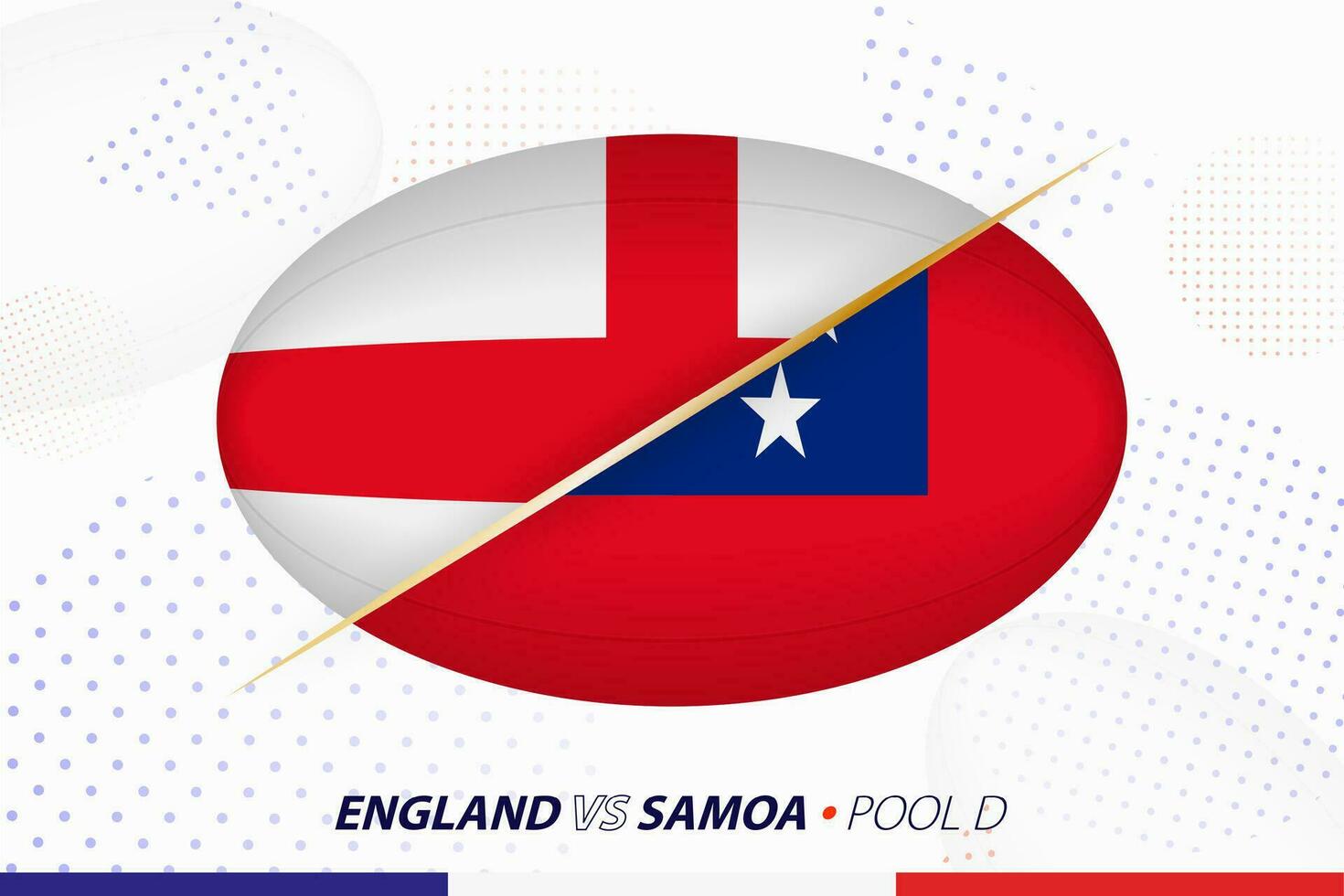 Rugby Spiel zwischen England und Samoa, Konzept zum Rugby Turnier. vektor