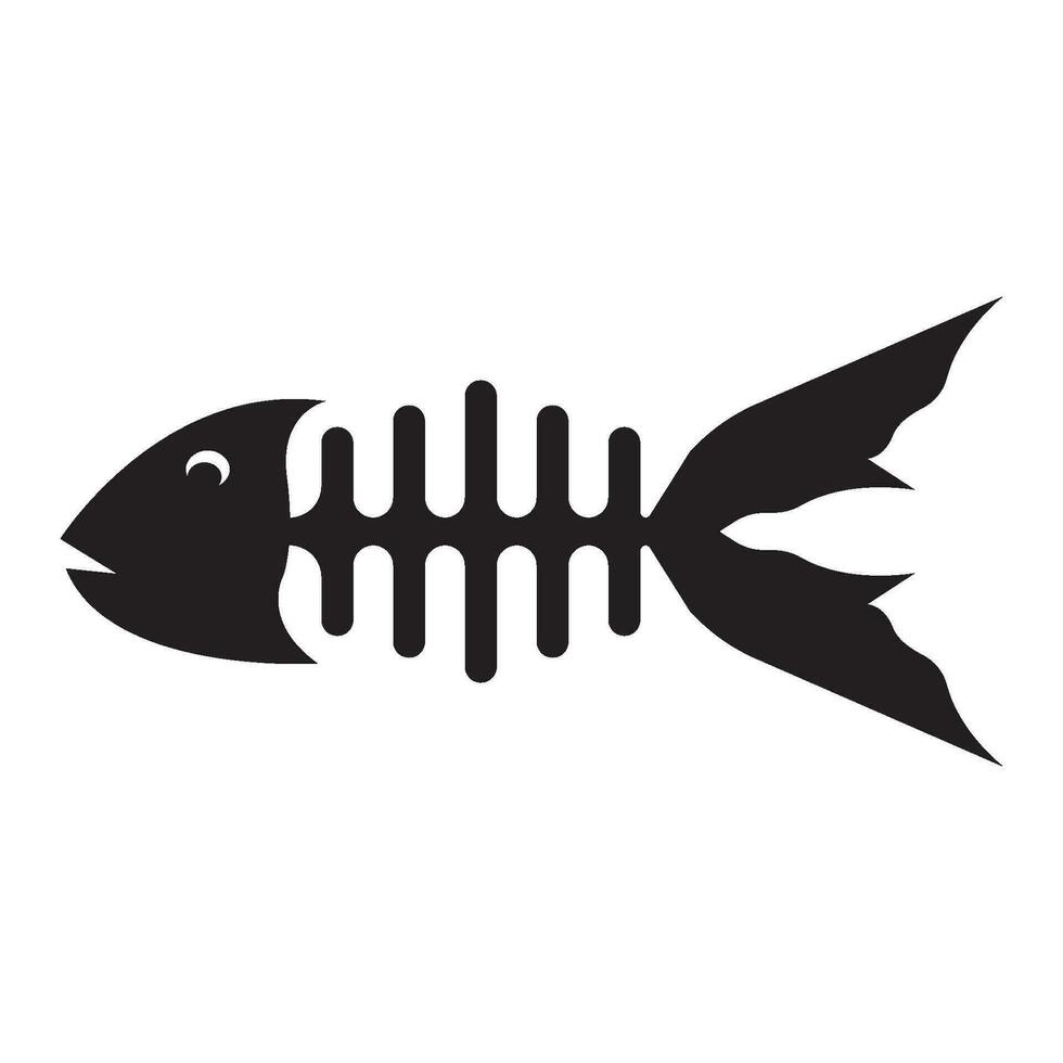 fiskben logotyp vektor illustration design mall.
