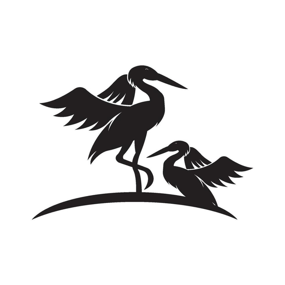 stork logotyp ikon, vektor illustration mall design.