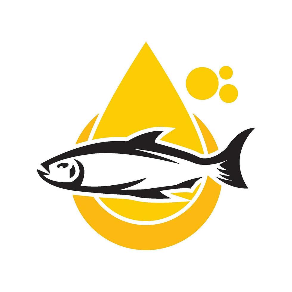 Fisch Öl Symbol Logo, Abbildung Design Vorlage Vektor. vektor