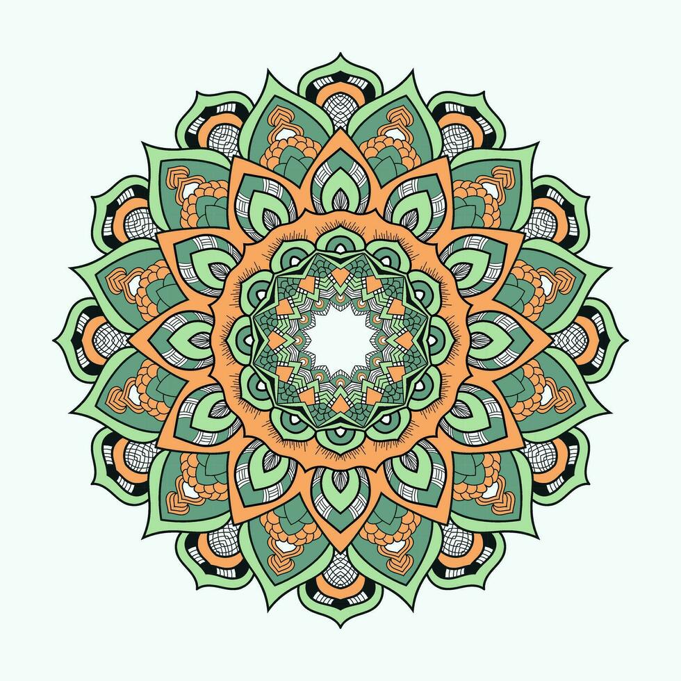 mandala blommig design mall. dekorativ lyx mandala mönster. färg bok sida. henna tatuering mandala eller mehndi stil. vektor