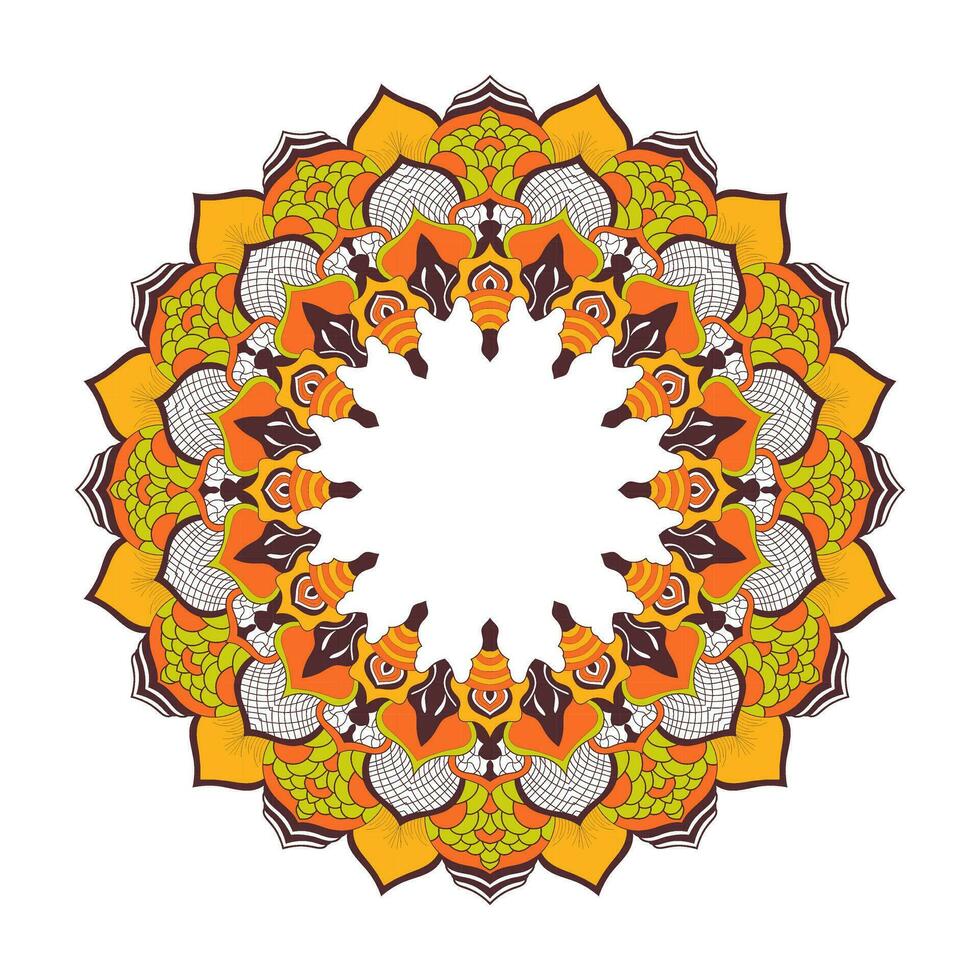 cirkulär mönster i de form av en mandala. färg bok sida. lyx ritad för hand. henna ,bröllop omslag bok design mandala. mehndi stil. vektor