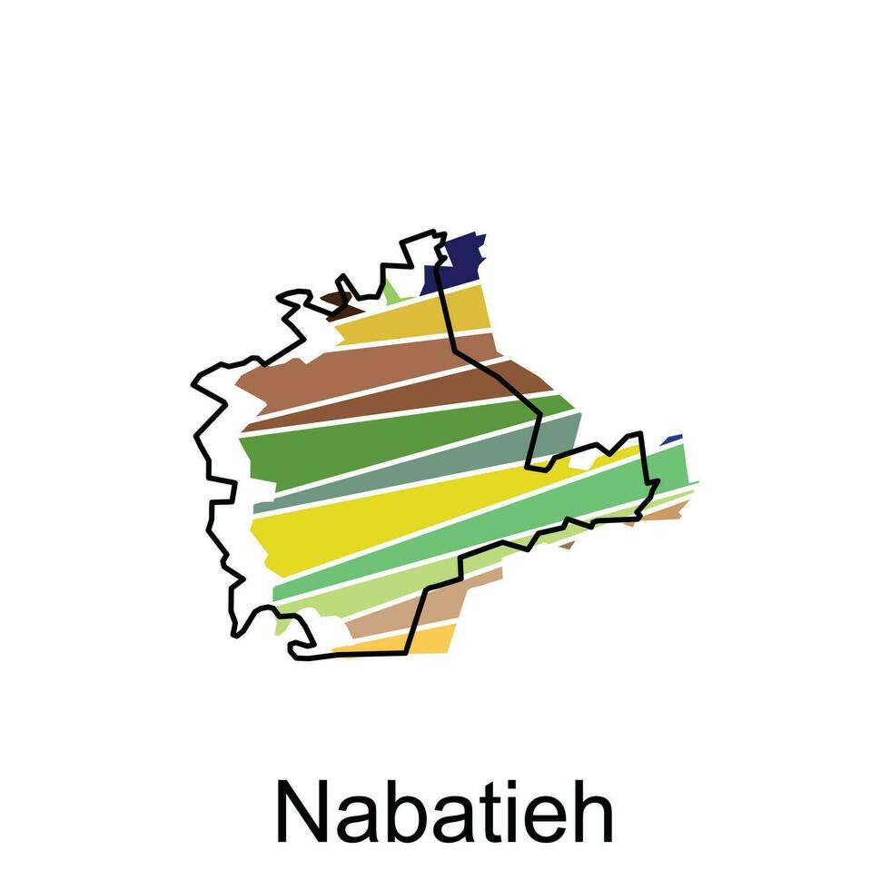 Karte von nabatie Illustration Design Vorlage, schwarz Beschriftung Design auf Weiß Hintergrund vektor