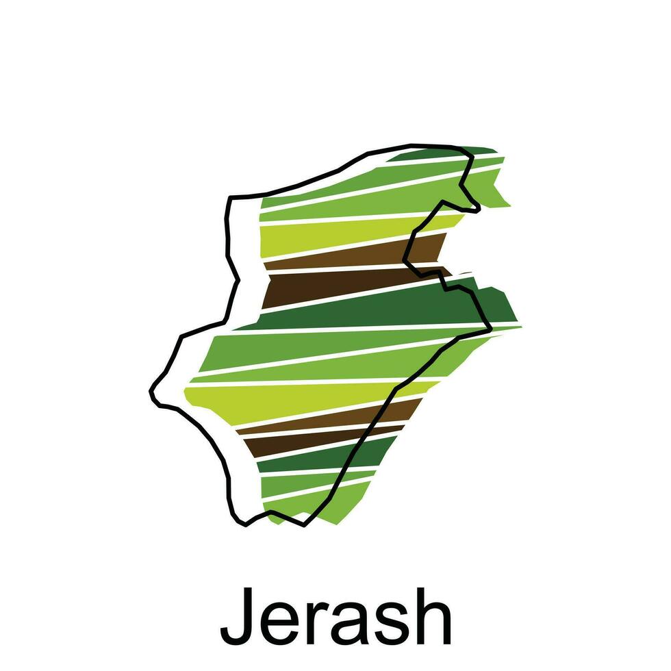 völlig editierbar Karte von Jerash, Vektor Karte von Jordan mit genannt Führung und Reise Symbole