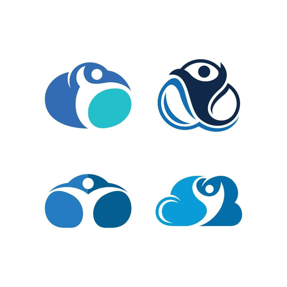 einstellen Mensch Menschen Gesundheitswesen Symbol Logo Design Vektor, Element abstrakt Illustration Logo Design Vorlage vektor