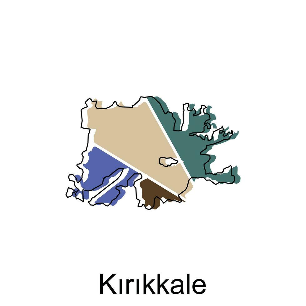 Karte von kirikkale Provinz von Truthahn, Welt Karte International Vektor Vorlage mit Gliederung Grafik skizzieren Stil isoliert auf Weiß Hintergrund