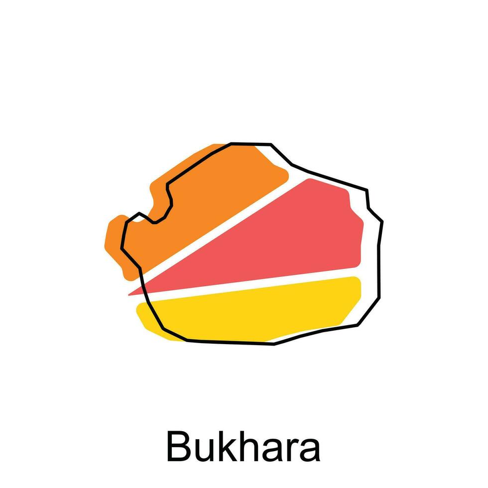 Buchara Karte Vektor Illustration Design Vorlage, Usbekistan Karte, schwarz und Weiß detailliert Gliederung Regionen von das Land. Vektor Illustration