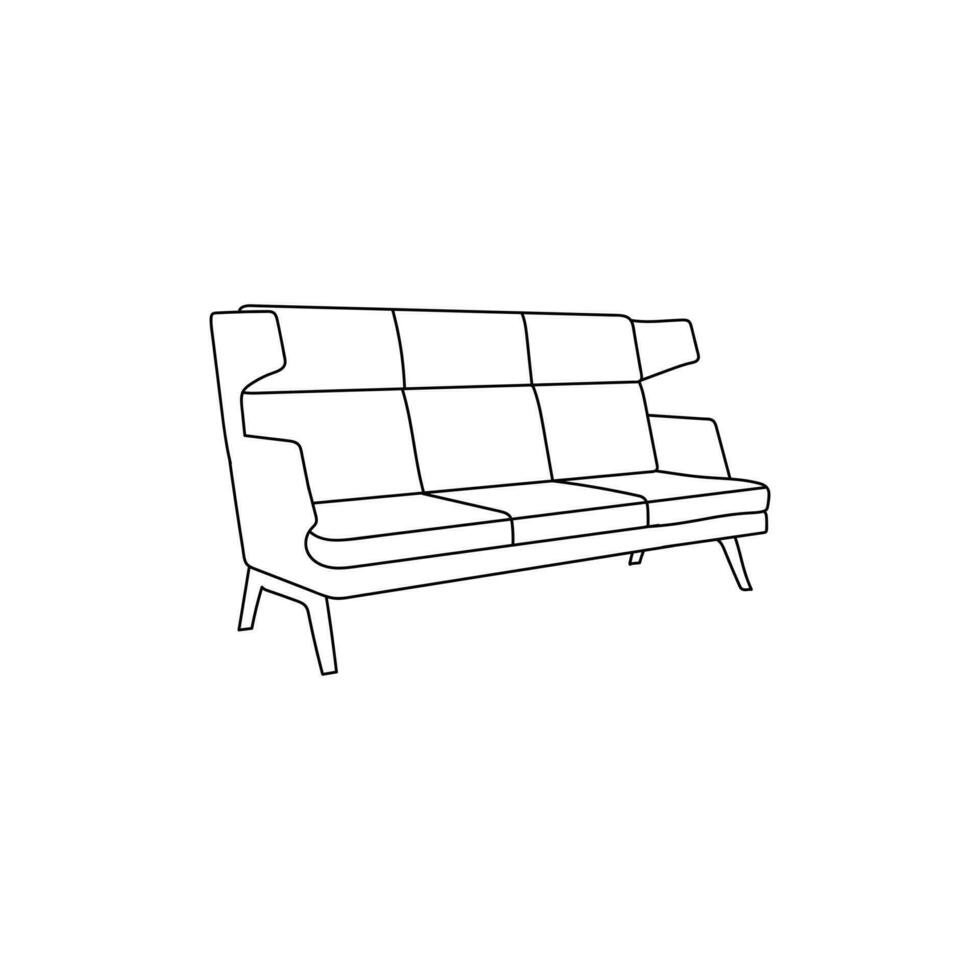 Stil Linie Couch Sofa Stuhl Symbol unterzeichnen. Vektor Logo Design Vorlage