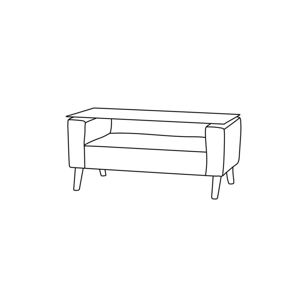 tabell ikon möbel linje konst vektor, minimalistisk illustration design vektor