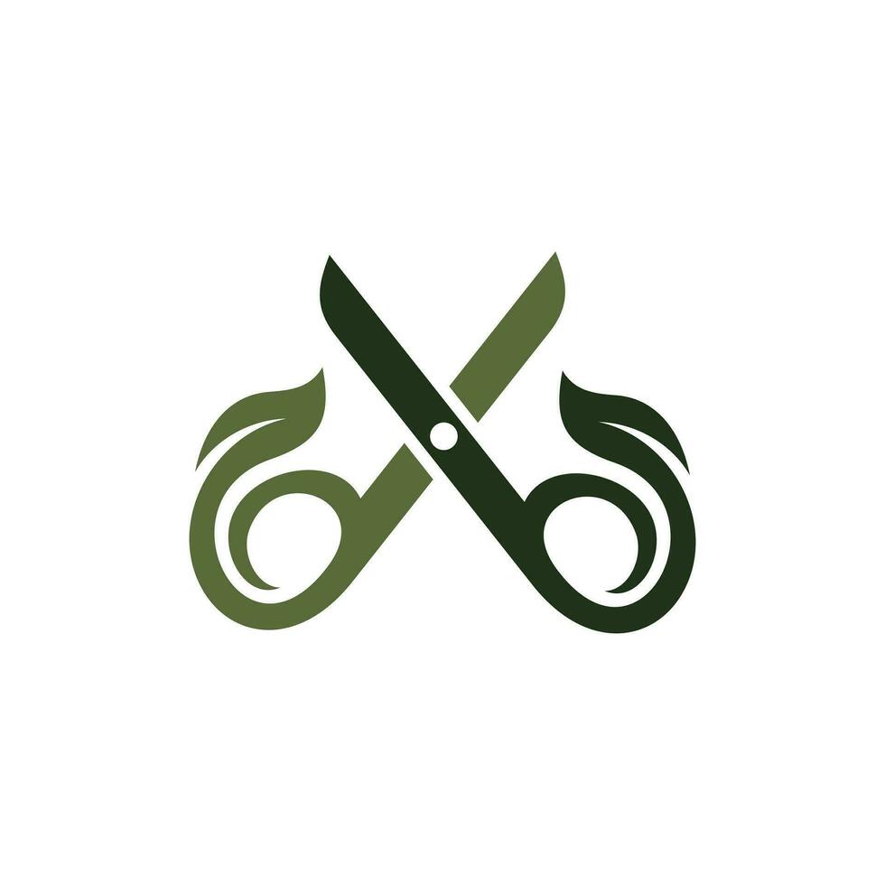 Schere Blatt Natur Zeichen Symbol Symbol Logo, Vektor Illustration Logo Design Vorlage