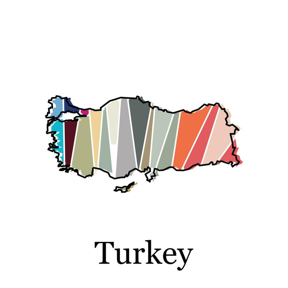 Vektor Datei Karte von Truthahn, geometrisch Karte von Truthahn Region Vektor Design Vorlage. editierbar Schlaganfall