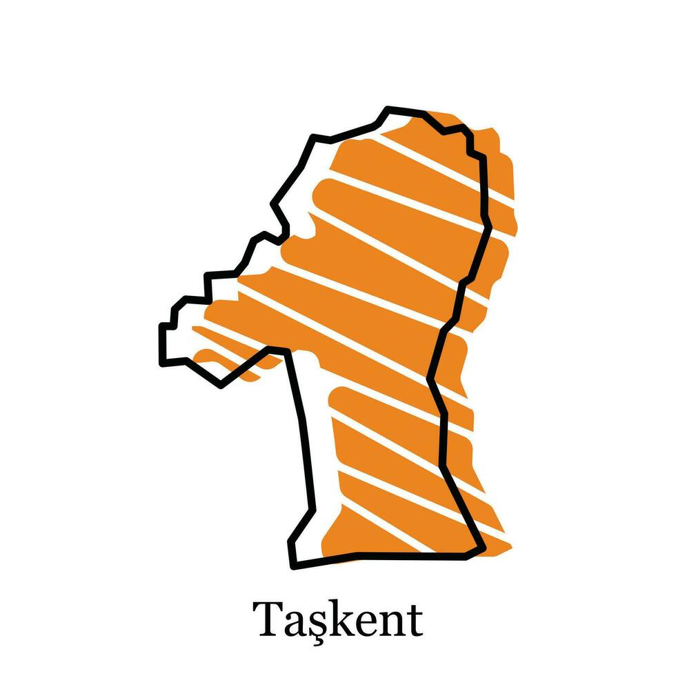 Vektor Datei Karte von Taskent , geometrisch Karte von Truthahn Region Vektor Design Vorlage. editierbar Schlaganfall