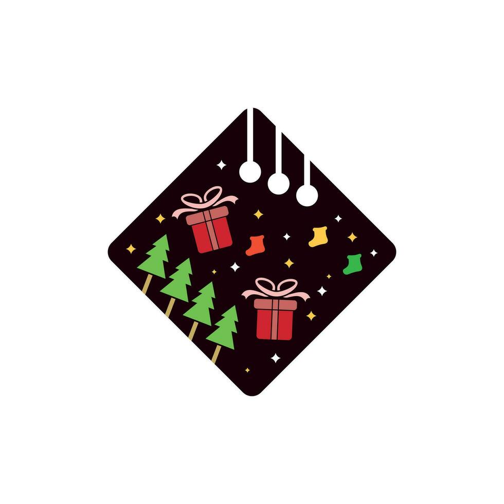 fröhlich Weihnachten Symbol Logo auf Platz Design Vorlage, geeignet Logo Design zum Ihre Unternehmen vektor