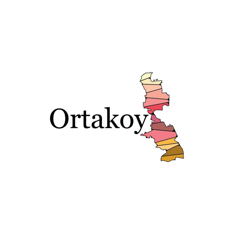 ortaköy Stadt von Truthahn Karte Vektor Illustration auf Weiß Hintergrund, Logo Design Vorlage