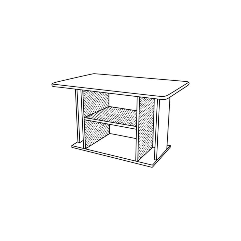 tabell interiör ikon möbel linje konst vektor, minimalistisk illustration design vektor