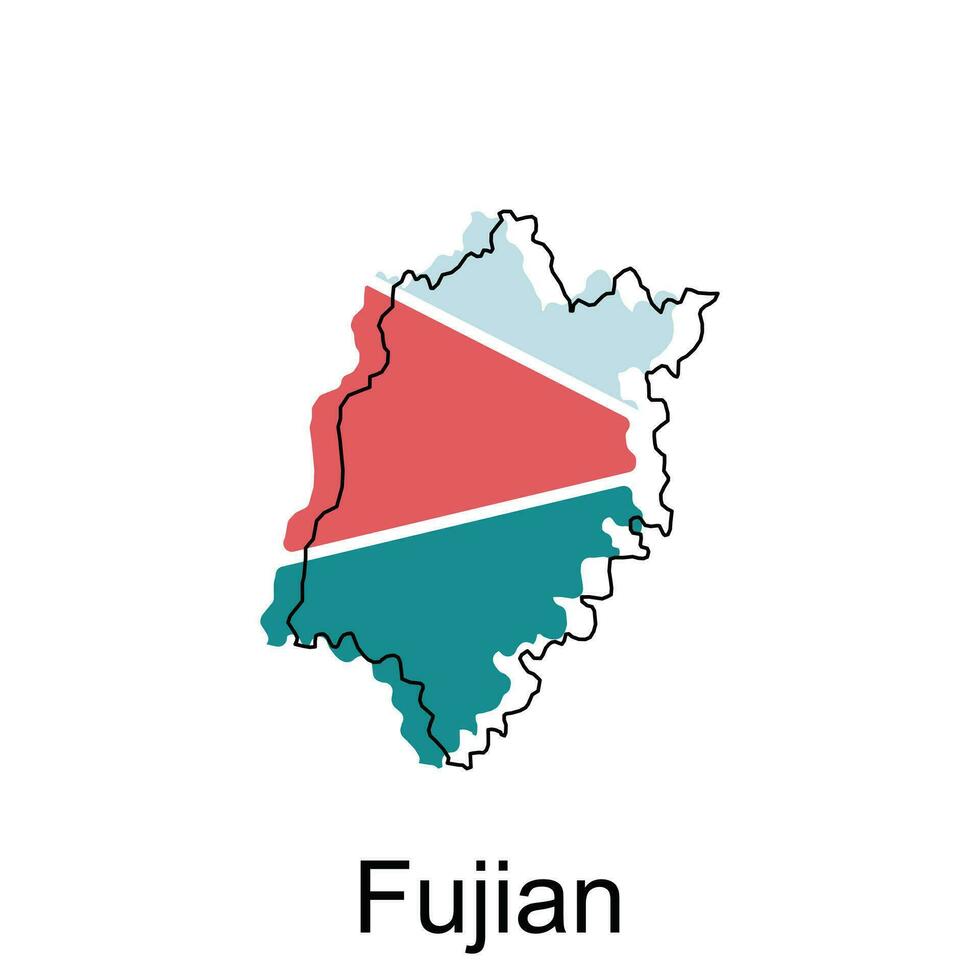 Fujian Stadt Karte Republik von China, Shanxi Provinz, Karte Vektor Illustration Design Vorlage, auf Weiß Hintergrund