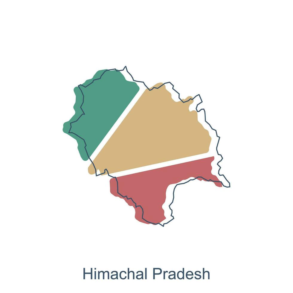 Karta av himachal pradesh illustration design med svart översikt på vit bakgrund, design mall lämplig för din företag vektor