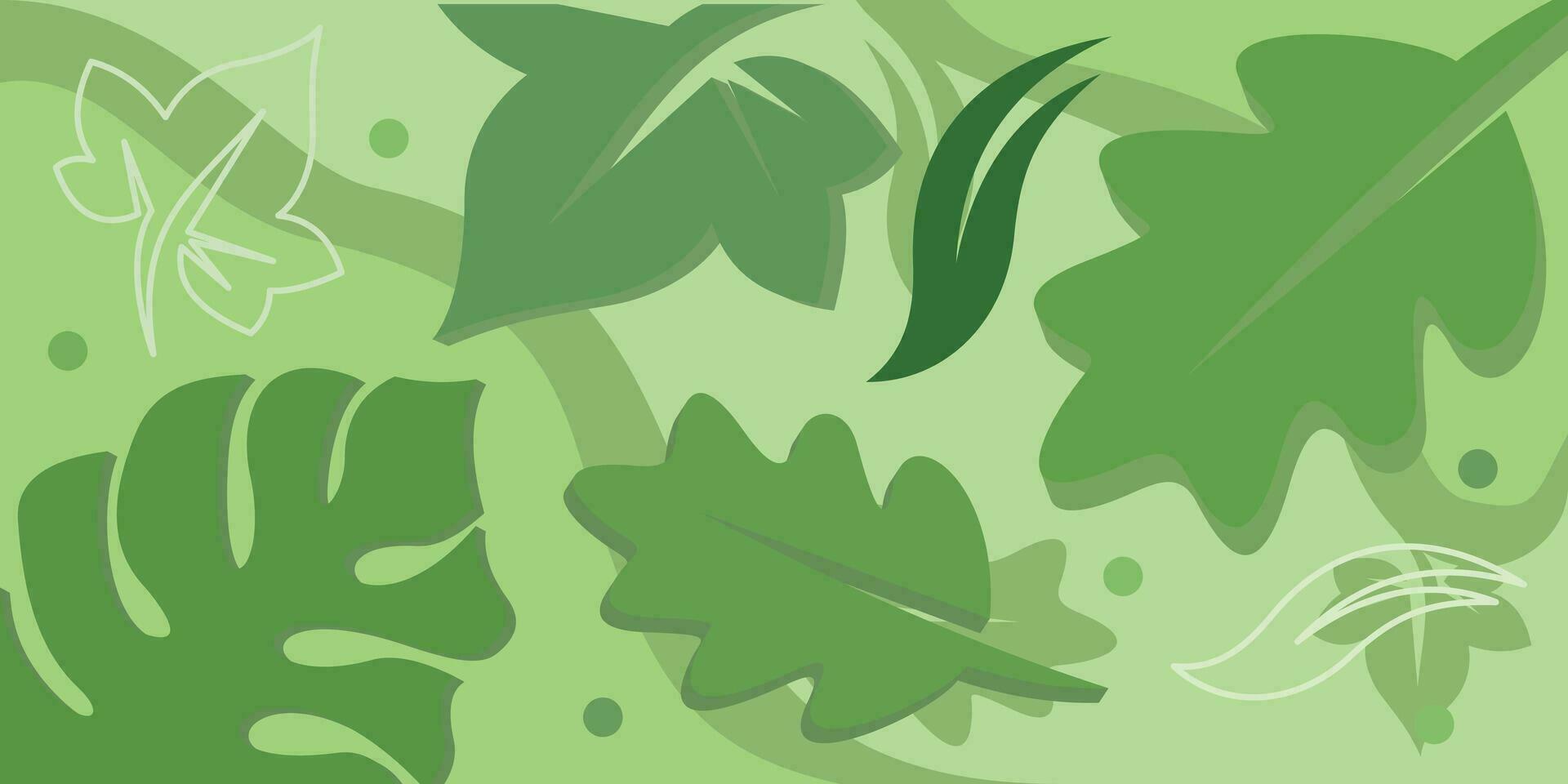Grün Blätter Hintergrund abstrakt Illustration Vektor Design Vorlage, Natur Grün Hintergrund Vektor. Blumen- Muster