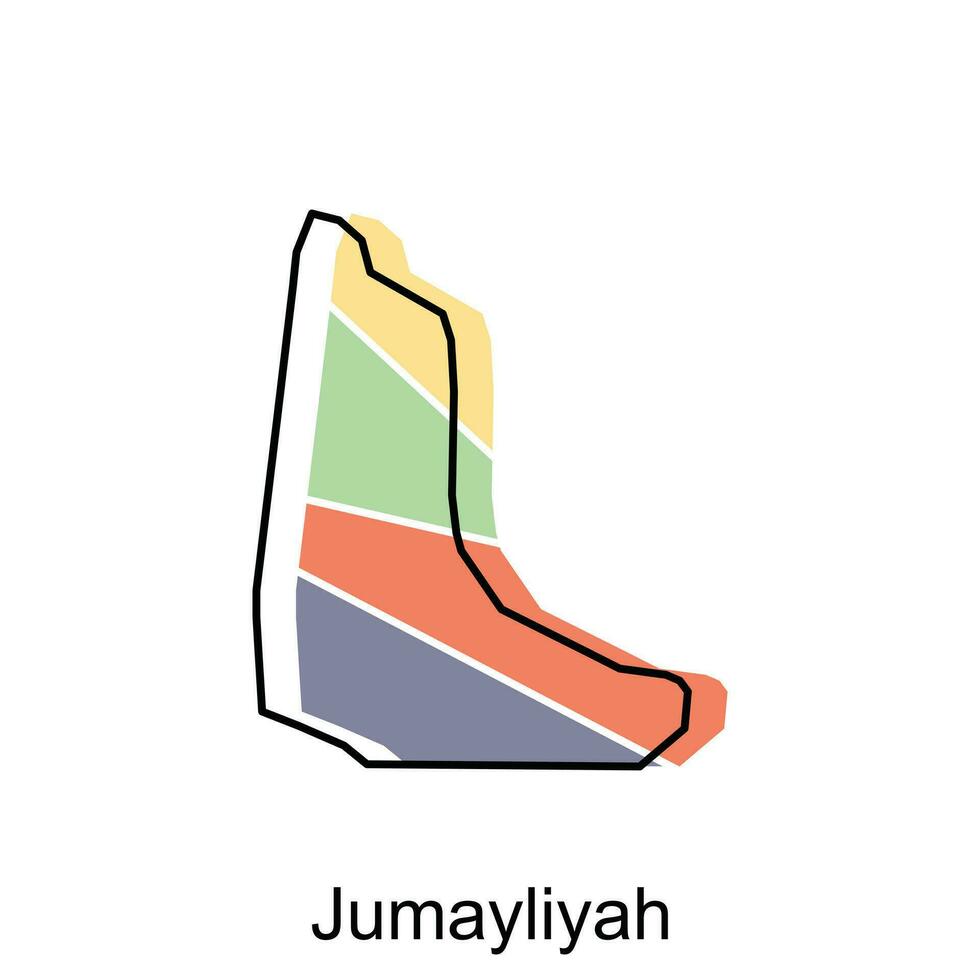 Karta av jumayliyah i qatar Land, illustration design mall, lämplig för din företag vektor