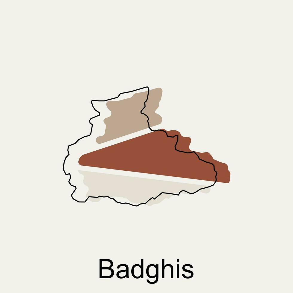 badghis Karte und schwarz Beschriftung Illustration Design Vorlage auf Weiß Hintergrund, Vektor Karte von Afghanistan