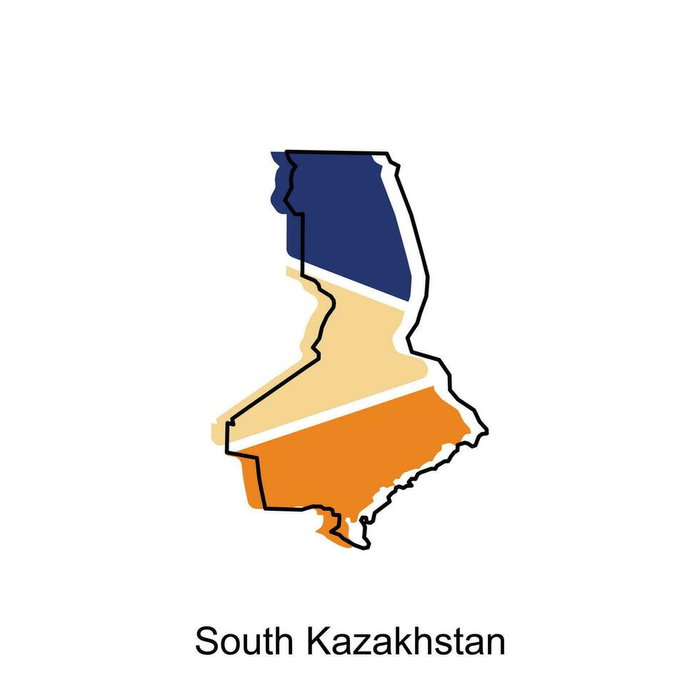 Karta av söder kazakhstan illustration design mall, Karta ha Allt provins och mark de huvudstad stad av Kazakstan, lämplig för din företag vektor
