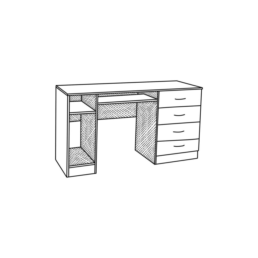 tabell möbel ikon design mall, vektor symbol, tecken, översikt illustration.