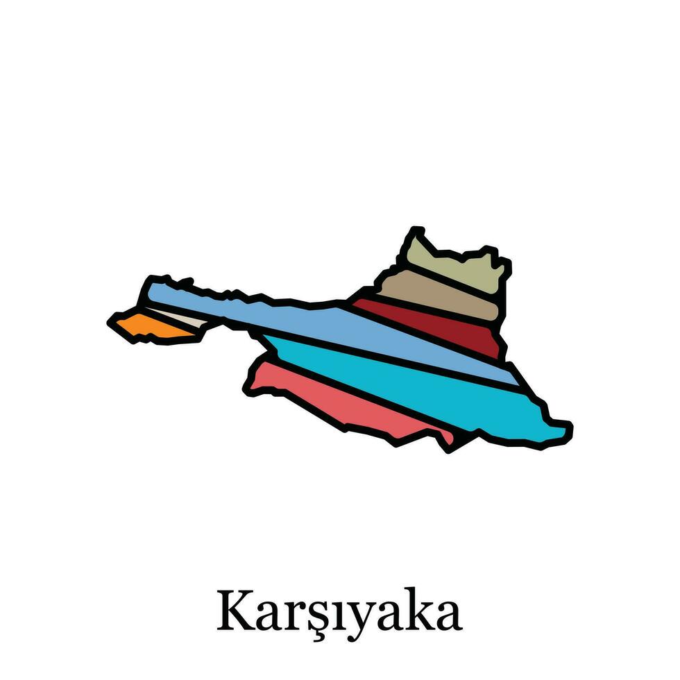 Karte karsiyaka Stadt von Region Truthahn, Grafik Element Illustration Vorlage Design vektor