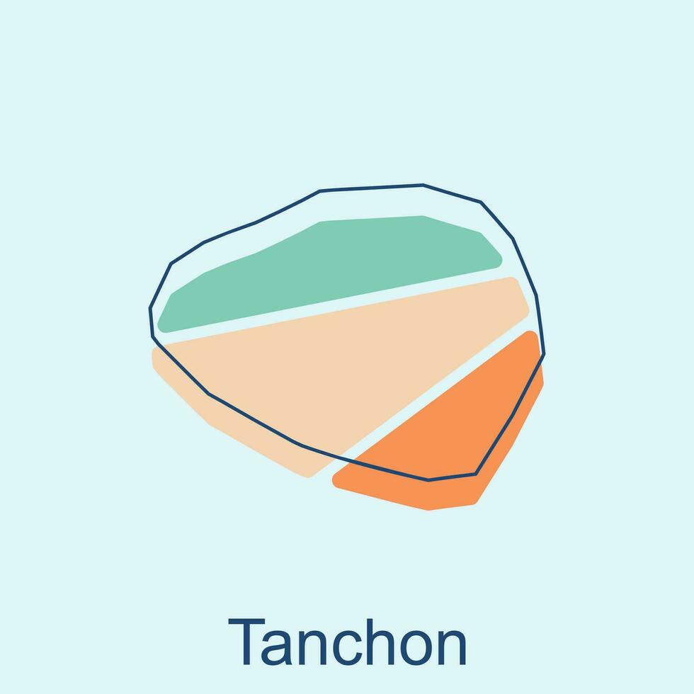vektor Karta av tanchon modern översikt, hög detaljerad vektor Karta norr korea illustration vektor design mall, lämplig för din företag