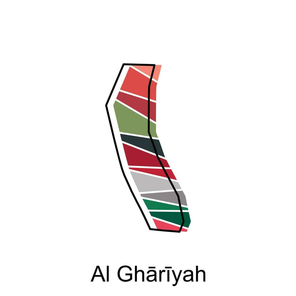al ghariyah Karta platt vektor illustration, översikt Karta av qatar vektor design mall. redigerbar stroke