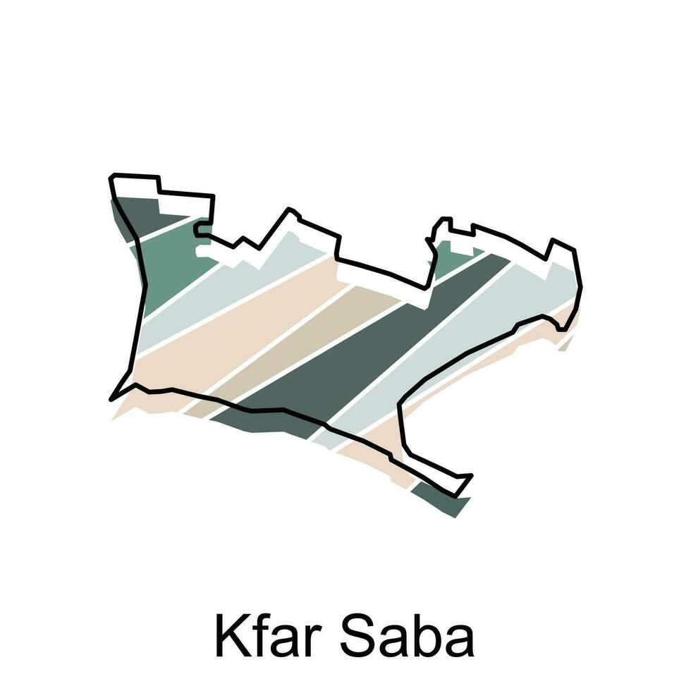 kfar Saba Karte Symbol Vektor Illustration, Karte ist hervorgehoben auf das Israel Land, Illustration Design Vorlage
