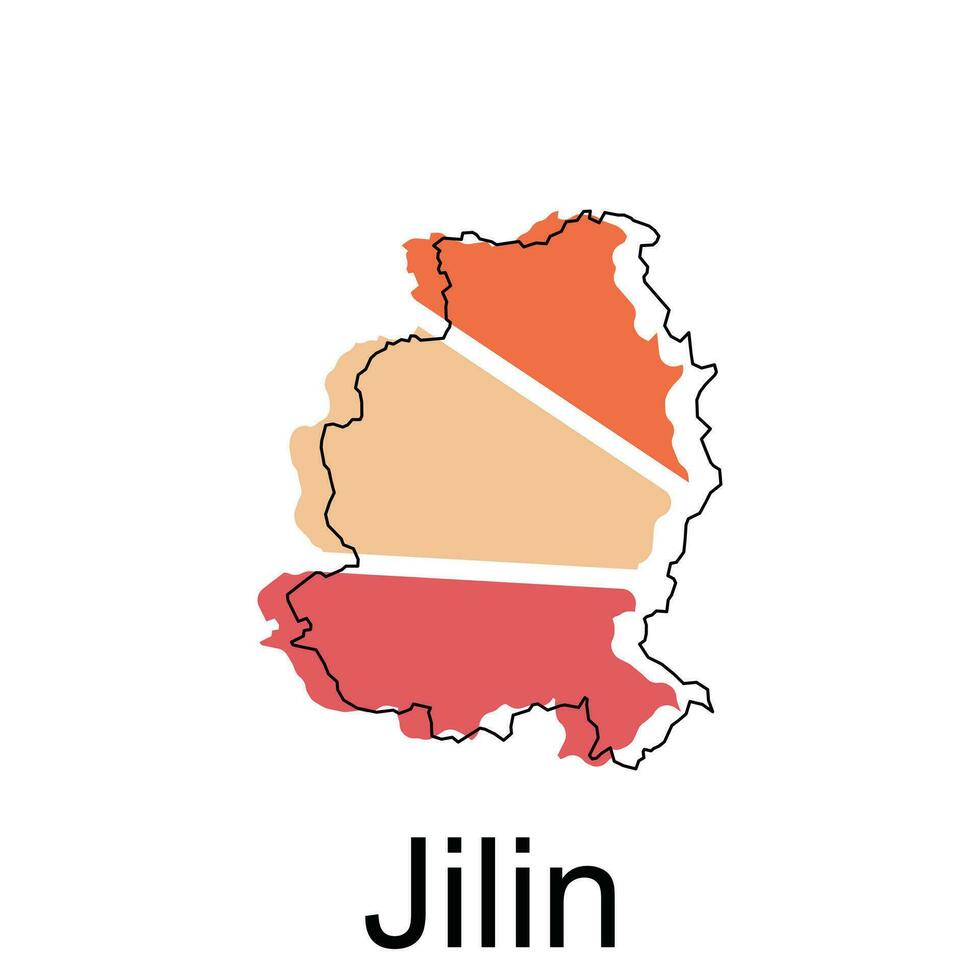 jilin stad Karta republik av Kina, shanxi provins, Karta vektor illustration design mall, på vit bakgrund