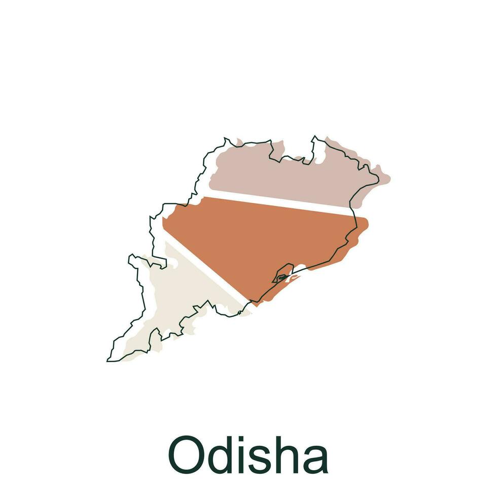 Karte von odisha Illustration Design mit schwarz Gliederung auf Weiß Hintergrund, Design Vorlage geeignet zum Ihre Unternehmen vektor