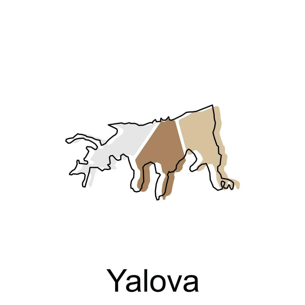 Karta av yalova provins av Kalkon, illustration vektor design mall, lämplig för din företag, geometrisk logotyp design element