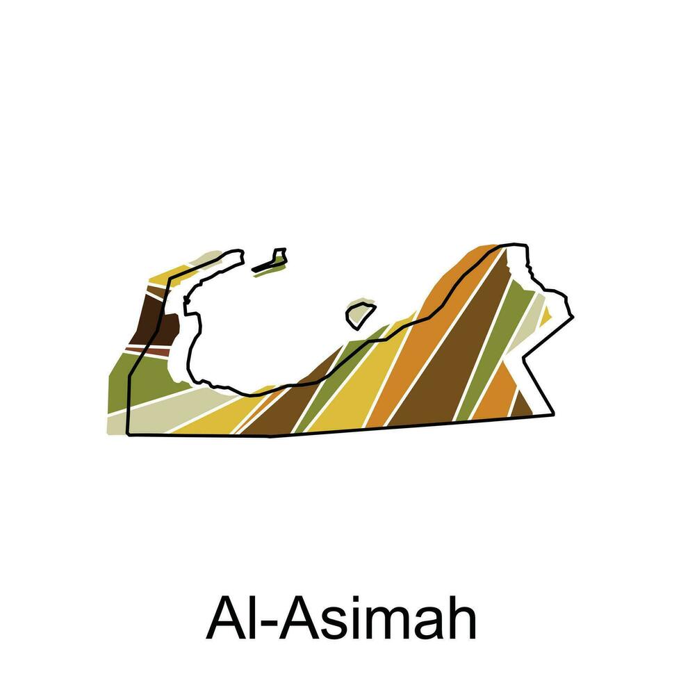 Karta av al asimah vektor design mall. redigerbar stroke, al asimah guvernör markerad på kuwait