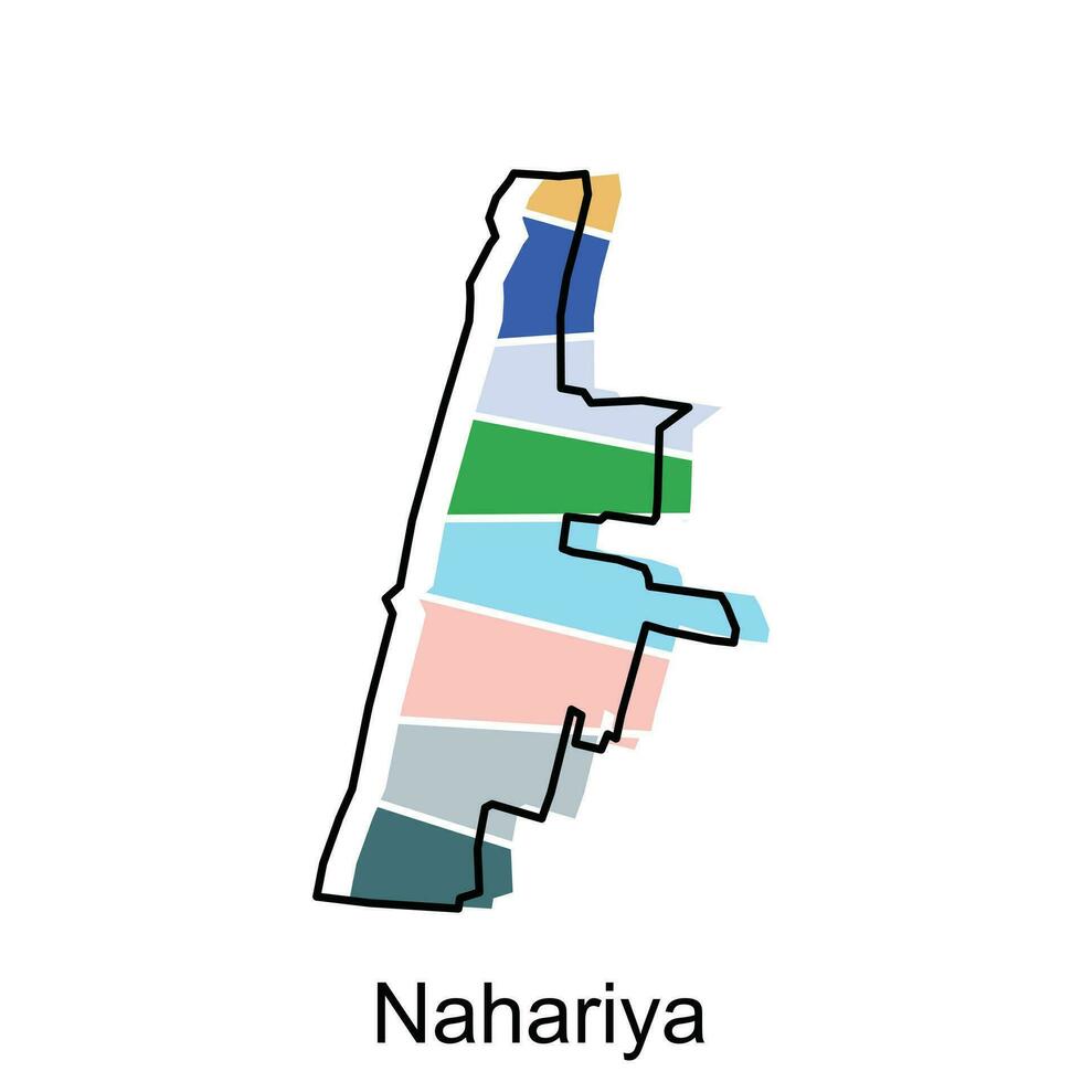 Naharija Karte Gebiet Symbol. Israel Karte Vektor Symbol zum Netz Design isoliert auf Weiß Hintergrund