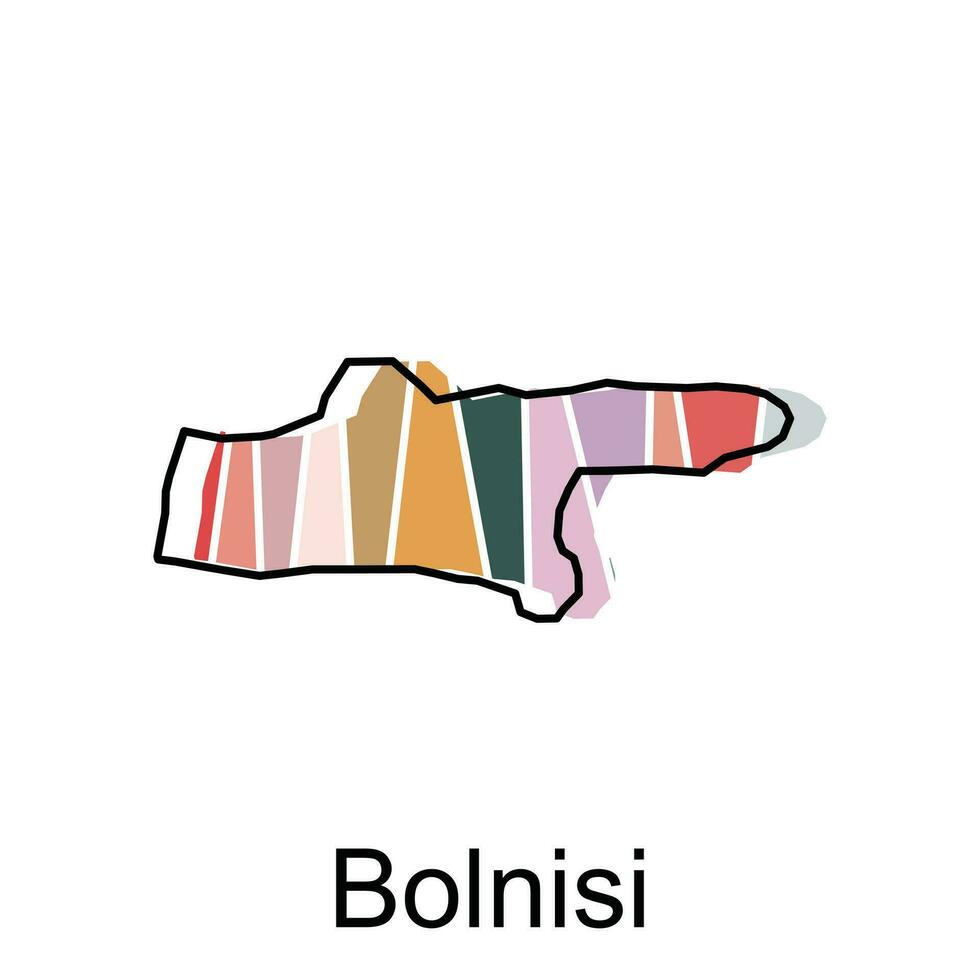 Bolnisi Flagge und Karte bunt Illustration Vektor, Georgia Karte Vektor Design Vorlage