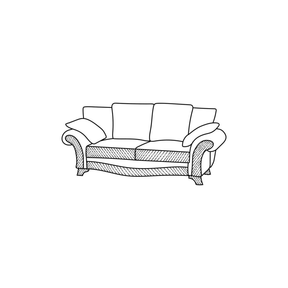 Sofa Vektor Illustration, Sofa gestalten Logo, Geschäft Vorlage Vektor Symbol.