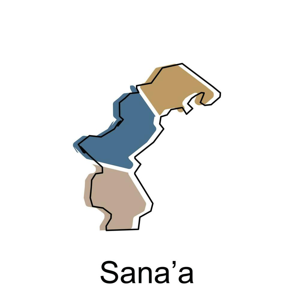 Karte von sana'a Provinz von Jemen Illustration Design, Welt Karte International Vektor Vorlage mit Gliederung Grafik skizzieren Stil isoliert auf Weiß Hintergrund