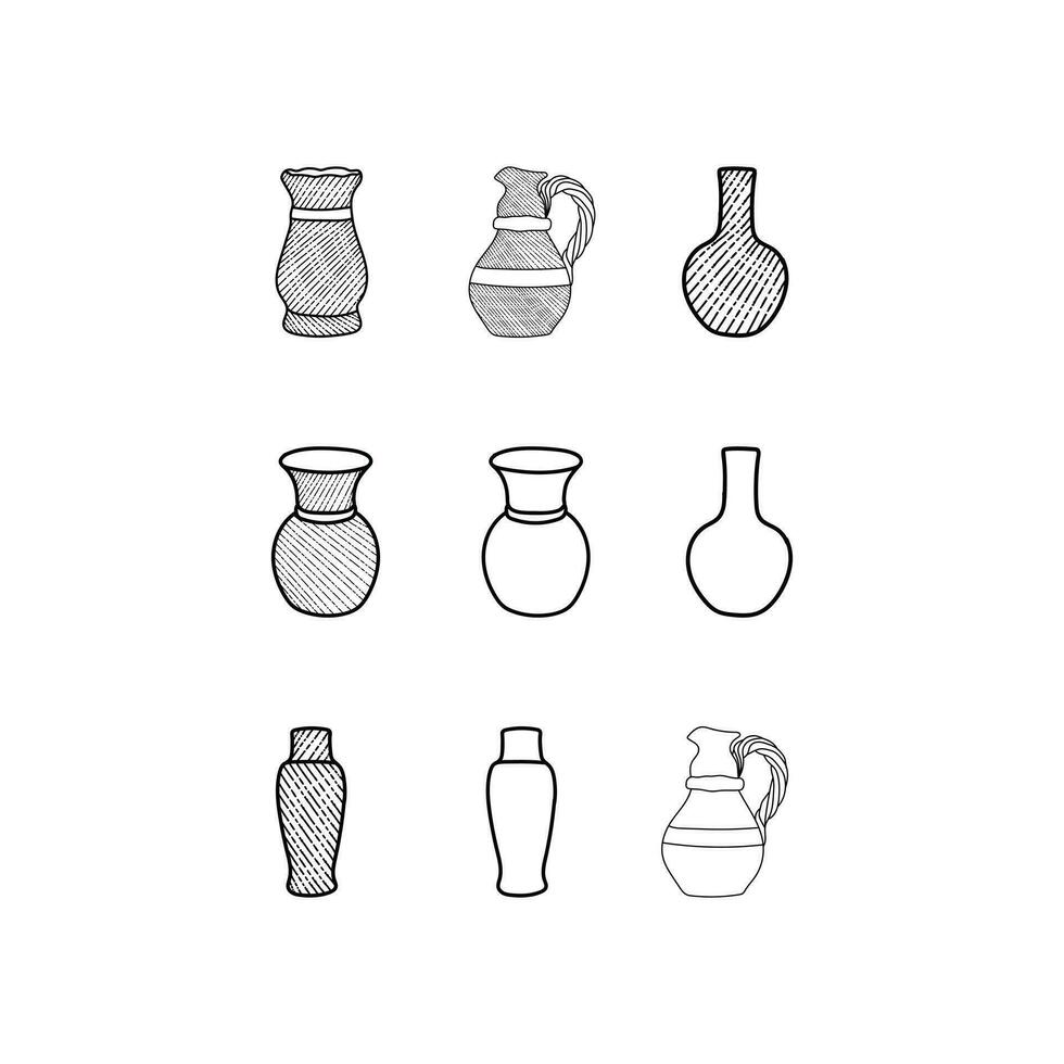 einstellen von Vase Möbel Symbol Sammlung, Vektor Design und Illustration Vorlage, Logo zum Ihre Unternehmen