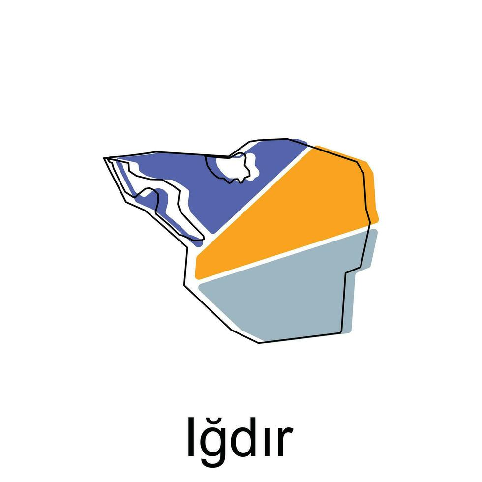 Karta av igdir provins av Kalkon, illustration vektor design mall, lämplig för din företag, geometrisk logotyp design element